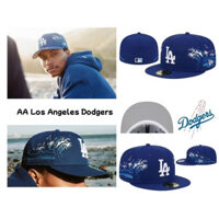 Mlb Los Angeles né tránh mũ sóng âm điều chỉnh màu xanh hoàng gia đậm không thể điều chỉnh vành phẳng mũ bóng chày thể thao