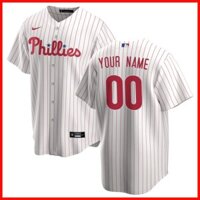 ♞Mlb Philadelphia Phillies Áo bóng chày Trắng Đỏ Xám Kem Trắng Gradient Ramp Elite Đồng phục bóng chày OVERSIZE