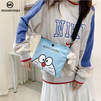 MLKSRH KQES Túi Đeo Chéo Vải canvas In Hình Doraemon Đáng Yêu