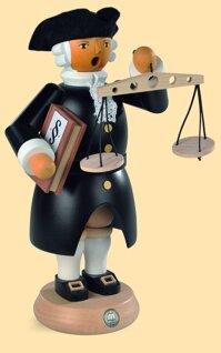 Müller German incense smoker judge, colonial edition, height 27 cm / 11 inch, original Erzgebirge by Mueller Seiffen