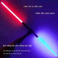 ❈mmi2g4a6z3❒ Đồ chơi kiếm nhật đen katana phát sáng - Bộ 2 kiếm phát sáng đồ chơi có đèn LED hóa trang phim Star Wars tặ