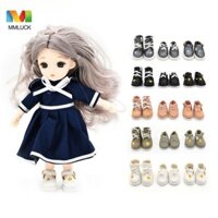 Mmluck 1 Đôi 1 / 8 Giày Da Búp Bê Bjd, Giày Bốt Búp Bê Obitsu 11 Họa Tiết Ngôi Sao Mini, Khóa Đáng Yêu Da PU Molly 1 / 8 Bjd Doll Boots Obitsu11