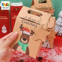 Mmluck 24 Hộp Quà Tặng Kẹo Giáng Sinh, Có Thẻ Kaki Hộp Giấy Kraft, Đồ Dùng Dự Tiệc Dày Retro Bánh Quy Đóng Gói Túi 2025 Xmas