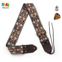 Mmluck Dây Đeo Đàn Guitar Thêu, Có Thể Điều Chỉnh Đuôi Móng Tay Chọn Dây Đàn Guitar, Thoải Mái Vintage Hoa Da Đầu Dây Đàn Guitar Điện Siêu Dày Bass Acoustic