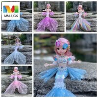 Mmluck mermaid bjd Đồ Chơi Búp Bê Nàng Tiên Cá Hát Đuôi Cá Nhiều Màu Sắc Dễ Thương Có Nhạc Cho Bé Tắm