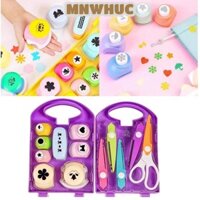 Mnwhuc Kids Craft Hole Punch Shapes Set, Nhựa DIY Projects DIY Puncher Craft Set, Hướng dẫn sử dụng với hộp lưu trữ Máy cắt hình dạng