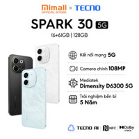 [MỞ BÁN] Điện Thoại Tecno Spark 30 5G | (6+6)GB/128GB | Camera 108MP | Màn Hình 6.67" 120Hz | Chính Hãng