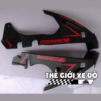 Mỏ cày Ex 150 đen nhám - Yếm exciter mờ chỉ đỏ