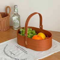 [Mở Cửa Hàng Giảm Giá 50%] Giỏ Đựng Trái Cây Bằng Gỗ Di Động Chip Gỗ Hộp Lắc Bàn Cà Phê Để Bàn Hộp Bảo Quản Đồ Ăn Nhẹ Đồ lặt vặt Hộp Bảo Quản