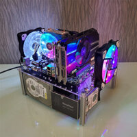 Mở DIY Máy Tính Để Bàn Hộp Đựng Kính Acrylic Trong Suốt IMATX Đơn Giản Hợp Kim Nhôm Lắp Ráp Bo Mạch Chủ Chân Đế