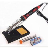 Mỏ hàn cao cấp Fei GE Tool 60W+Chì hàn,Nhựa thông,Gác mỏ hàn,Bọt biển - 5in1 đỏ