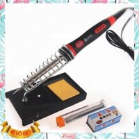 Mỏ hàn cao cấp Fei GE Tool 60W+Chì hàn,Nhựa thông,Gác mỏ hàn,Bọt biển - 5in1 đỏ