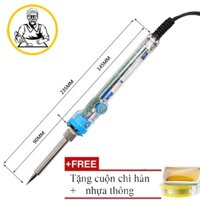 Mỏ hàn chì cao cấp điều chỉnh nhiệt độ 60W + Kèm chì và nhựa thông - no.907 SOLDERING IRON viền Xanh