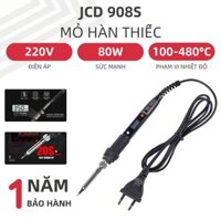 Mỏ hàn chì JCD 908S 80W nhiệt độ có thể điều chỉnh 220V màn hình hiển thị nhiệt độ LCD