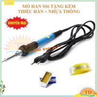 MỎ HÀN ĐIỀU CHỈNH NHIỆT ĐỘ 936 220V-60W TẶNG KÈM THIẾC HÀN + HỘP NHỰA THÔNG