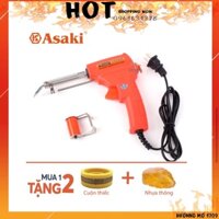 Mỏ hàn nhiệt điện tử tự động đẩy thiếc chính hãng Asaki AK-9950 60W loại xịn -  Tặng thiếc & nhựa thông