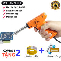 Mỏ hàn nhiệt mỏ hàn thiếc công suất 25-80W hai chế độ lên nhiệt nhanh mối hàn đẹp độ bền cao - Combo cuộn thiếc nhựa thông mỏ hàn chì mỏ hàn thiếc 80w mỏ hàn cầm tay mỏ hàn que mỏ hàn cao cấp