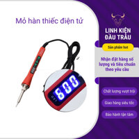 Mỏ hàn thiếc điện tử điều chỉnh nhiệt 80w cao cấp dây mềm tặng 5 mũi hàn Linh Kiện Đầu Trâu