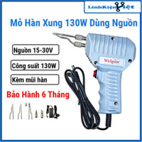 Mỏ hàn xung Welgun 130W nhiệt nhanh mạnh, dùng cả đầu hàn dây đồng và hợp kim (Full Bộ Kèm Nguồn)