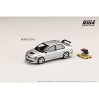 MÔ HÌNH 1:64 HOBBY JAPAN - MITSUBISHI LANCER GSR EVOLUTION 8 with Engine Display Model Silver Color