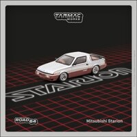 MÔ HÌNH 1:64 TARMAC WORKS - Mitsubishi Starion Silver / Dark Red