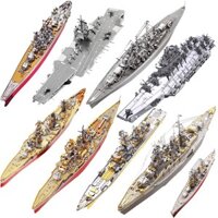 Mô Hình 3D Kim Loại Tự Lắp Ráp Tàu Chiến Piececool Nagato Yamato Bismarck HMS POW CV-16 CVN-65 Kongou Fuso Pyotr Velikiy