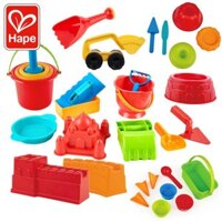 Mô hình bãi biển Hape cho trẻ em chơi cát, đồ chơi nước cho trẻ em, dụng cụ đào cát, xẻng, xô, lâu đài cát lớn