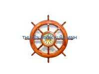 Mô Hình Bánh Lái Tàu Gỗ Đồng Hồ Treo Tường | Gỗ Căm Xe | Đường Kính 80cm