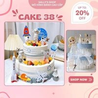Mô Hình Bánh Sinh Nhật Phụ Kiện 2 Tầng Bánh Trưng Bày Decor Trang Trí Cửa Hàng, Studio SALLYSHOP38