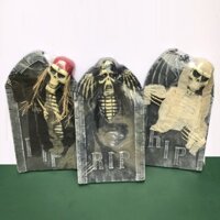 Mô hình Bia mộ bằng xốp có đèn mắt trang trí Halloween cỡ lớn 70cm x 39cm MNtoys