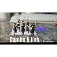 Mô Hình Binh Lính xưa ( conbo 8 tượng) trang trí tiểu cảnh, non bộ, thủy sinh, bán cạn ( in 3d sắc nét) 3.5cm