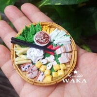 Mô Hình Bún Đậu Mắm Tôm Mini Food 01- Mô hình 1/12