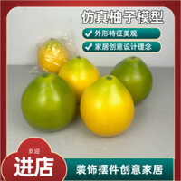 Mô hình bưởi nhân tạo dầu Shatian trái cây giả trang trí xanh vàng trang trí mềm mại bưởi trái tim đỏ HXXH