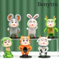 Mô hình búp bê BENYTRO, Capybara / Crayon Shin-chan / Hello Kitty / Pikachu / My Melody Collectibles Đồ chơi Mô hình, Đồ trang trí nhà cửa hoạt hình tinh tế Bộ nhà để xe trang trí ô tô