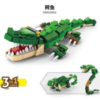 Mô Hình Cá Mập Giáo Dục 4117 Thực Hành Trẻ Em Lắp Ráp Hổ Mang 3.3 Khen ngợi Khối Xây Dựng Đồ Chơi Tương Thích Với Lego Động Vật Khối Xây Dựng Người