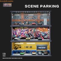 Mô hình cảnh nhà để xe LEADIGOL, Mô phỏng mô hình bãi đậu xe thu nhỏ, Phòng trưng bày quà tặng sinh nhật tỷ lệ 1 / 64 Hội trường triển lãm mô hình ô tô Hộp trưng bày quà tặng bé trai