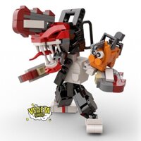 Mô hình Chainsaw Man - Mô hình lắp ghép Denji Pochita 239pcs - Nhân vật Denji hóa quỷ cưa máy Pochita xếp hình 23cm