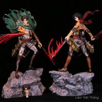 Mô hình chiến đấu GK Attack on Titan Mikasa Levi, phiên bản bị hư hỏng, mô hình điêu khắc đầu đôi Levi # Quà tặng