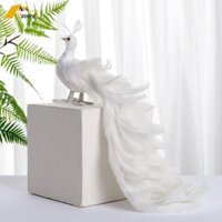 Mô Hình Chim Công Nhân Tạo Có Lông Vũ Dùng Trang Trí Sân Vườn / Làm Đạo Cụ Chụp Ảnh