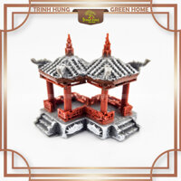Mô hình chòi nghỉ 2 mái - trang trí tiểu cảnh, bán cạn, terrarium