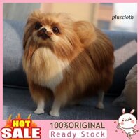Mô hình chú chó lông xù đáng yêu trưng bày trang trí đa năng