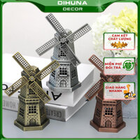 Mô Hình Cối Xay Gió Hà Lan Bằng Kim Loại, Đồ Decor Trang Trí Kệ Tủ, Kệ Sách Bàn Làm Việc, Bàn Học