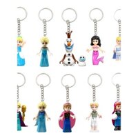 Mô hình công chúa Elsa tương thích với móc khóa Lego, mặt dây chuyền ba lô, quà tặng sinh viên, đồ chơi cho bé gái, khối xây dựng Olaf
