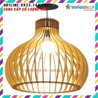 Mô Hình Đầu thú gỗ ghép trang trí ĐÈN GỖ THẢ TRẦN TT093