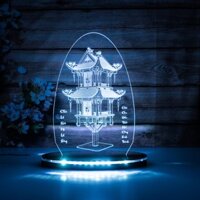 Mô Hình Đèn Led 3D Chùa Một Cột