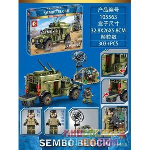 Mô hình đồ chơi giáo dục Lắp ráp xe Xe bọc thép hạng nặng quân sự SEMBO 105563