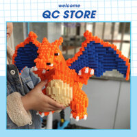 Mô hình đồ chơi lắp ráp rồng lửa Charizard Pokemon nhân vật cỡ lớn QC Store