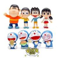 Mô hình Doraemon - Trọn bộ 8 nhân vật Nobita Jaian Suneo Shizuka Doraemon - Nobita Chaien Xeko Xuka Doremon - Cao 5~7cm