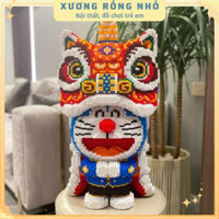 Mô hình Doremon 67cm múa lân, Đồ chơi lắp ráp Thần Tài 65cm