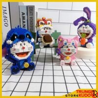 Mô hình Doremon Kỳ Lân và Stella Lou, Stitch, Pink Fox dạng Đồ chơi xếp hình làm quà tặng, đồ Decor